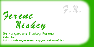 ferenc miskey business card